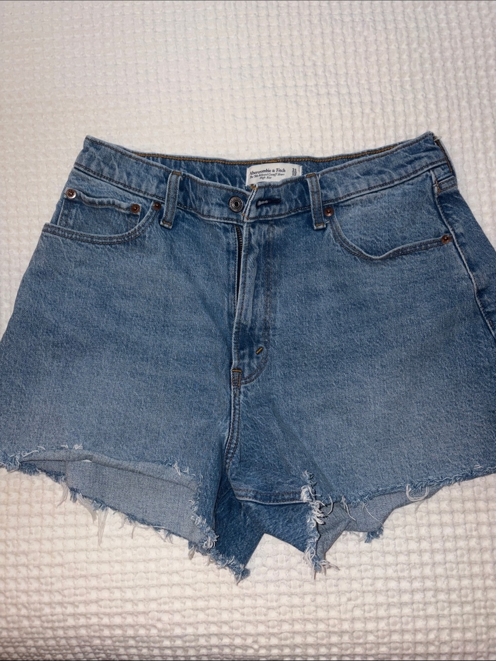 Abercrombie & Fitch Medium Blue Denim Cutoff Shorts